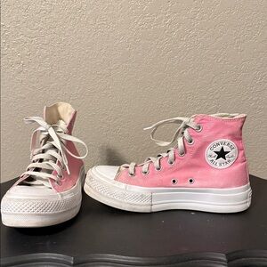 Converse Women's Pink Canvas High-Tops